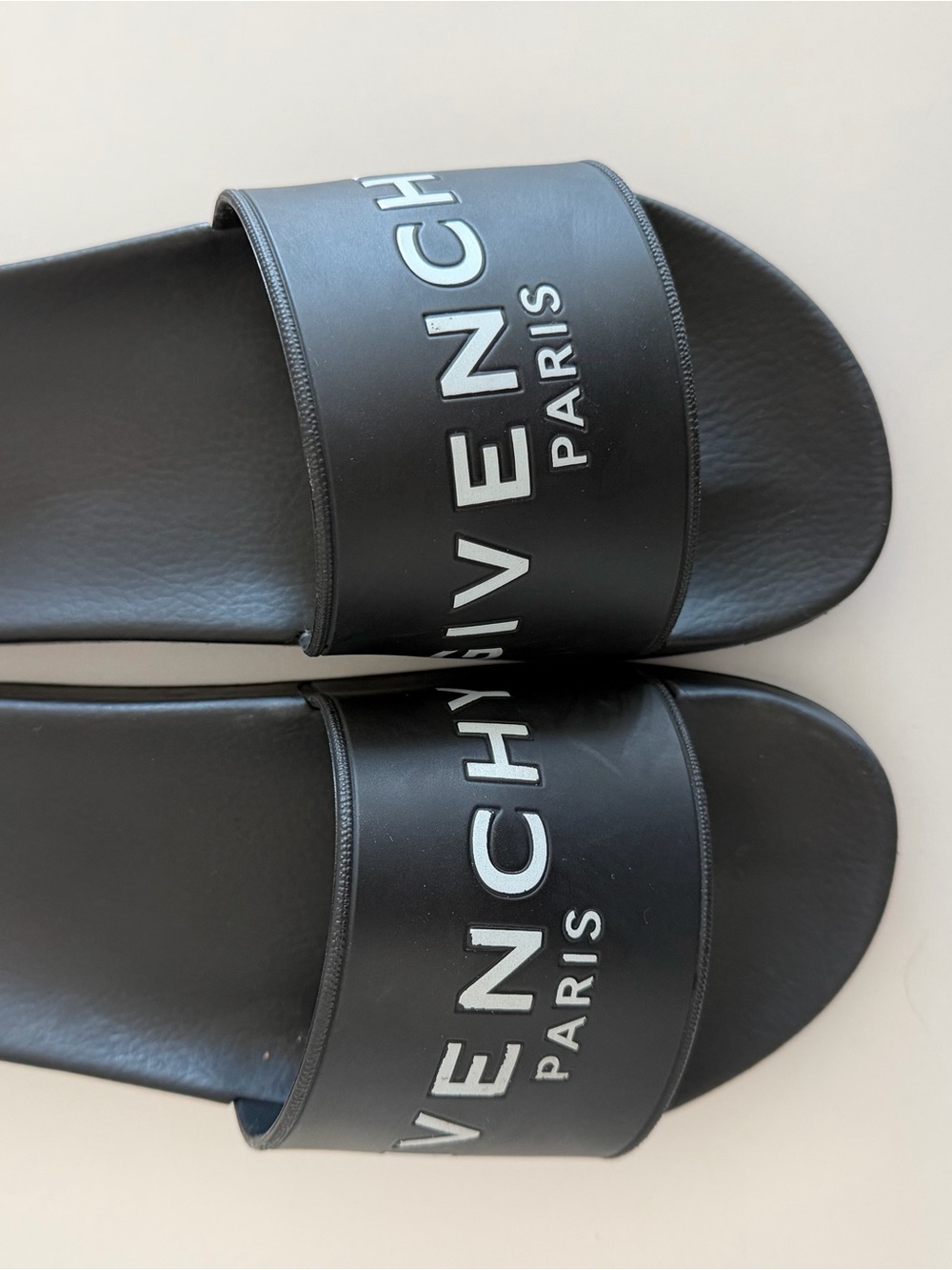 Givenchy Black Pool Slide Sandal with White Logo